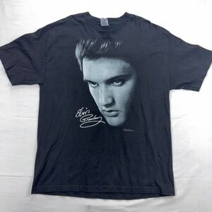 Alstyle Elvis Presley Portrait Graphic T-Shirt 2001 Music Tee XL Black Mens